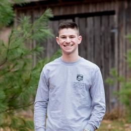 A young man outdoors